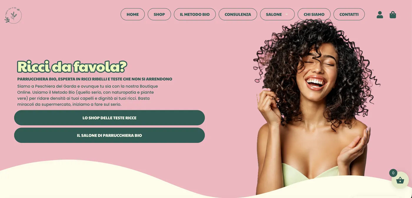 Sito e shop online per salone: home di parrucchierabio.it